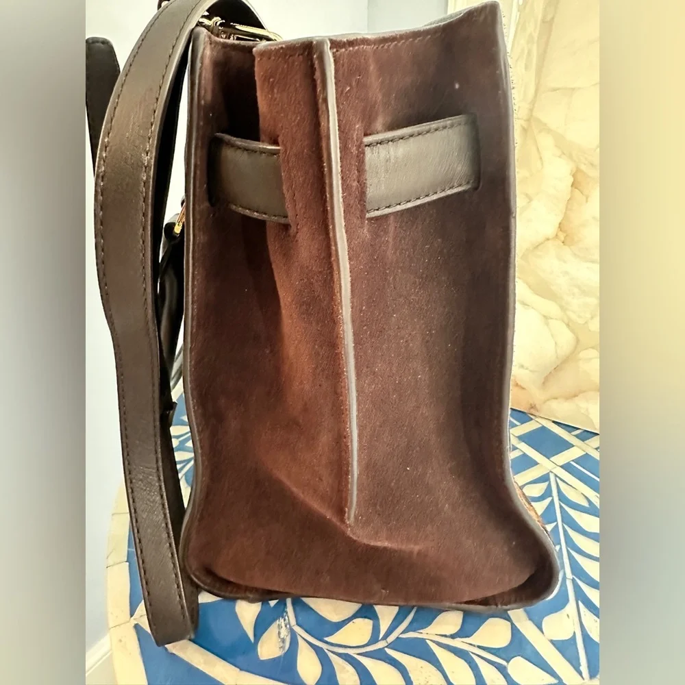 Michael Kors Hamilton Leopard Calf Hair and Suede Handbag - Picture 10 of 10